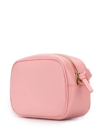 Shop Ferragamo Vara Leather Crossbody Bag In Pink