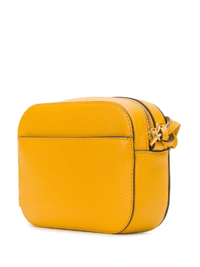 Shop Tory Burch Mcgraw Leather Camera Bag In Yellow