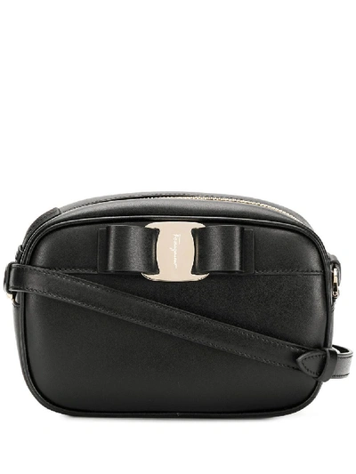 Shop Ferragamo Vara Leather Crossbody Bag In Black