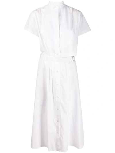 Shop Sacai Cotton Poplin Dress In White