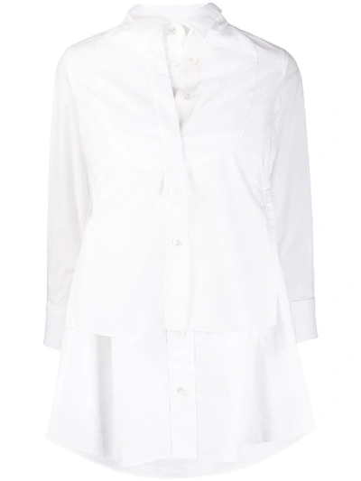 Shop Sacai Cotton Poplin Shirt Dress In White