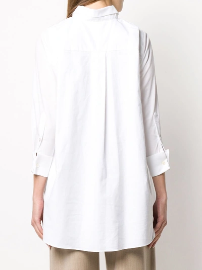 Shop Sacai Cotton Poplin Shirt Dress In White