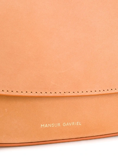 Shop Mansur Gavriel Crossbody Leather Bag In Beige