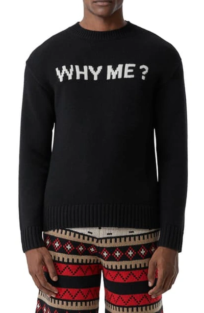 Shop Burberry Corby Why Me Cashmere Sweater In Black