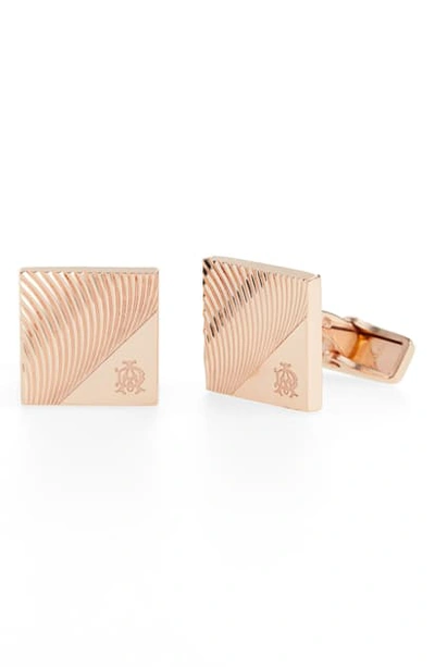 Shop Dunhill Diagonal Stroke Cuff Links In Gold