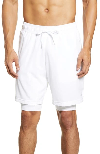 Shop Alo Yoga Unity 2-in-1 Shorts In White/white