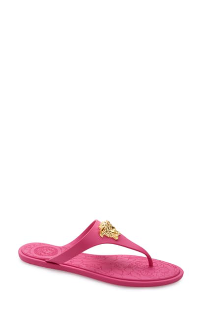 versace pink flip flops