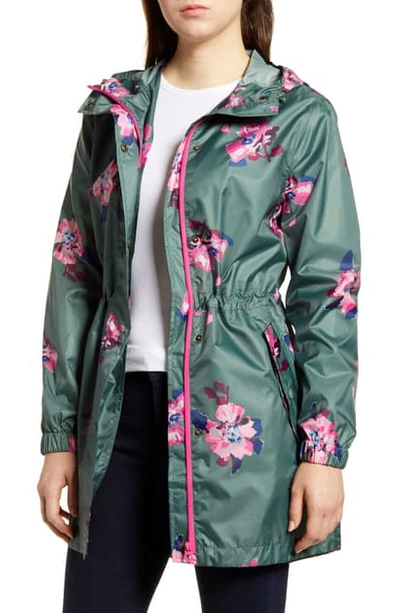 Shop Joules Print Waterproof Packaway Raincoat In Grnspflorl