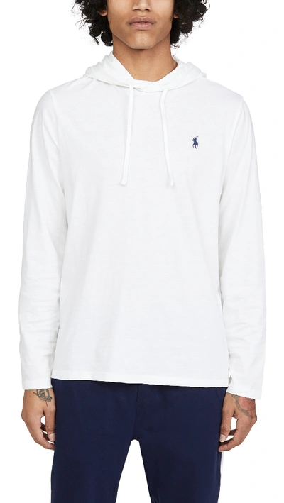 Shop Polo Ralph Lauren Long Sleeve Hooded T-shirt In White