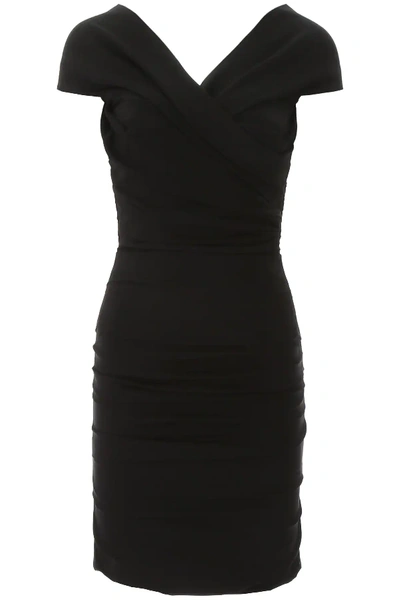 Shop Dolce & Gabbana Draped Dress In Black