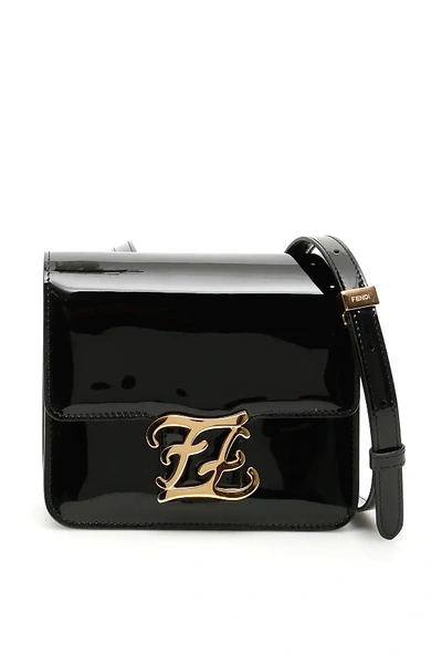 Shop Fendi Ff Karligraphy Bag In Black