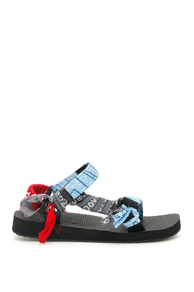 Shop Arizona Love Bandana Trekky Sandals In Grey,red,light Blue