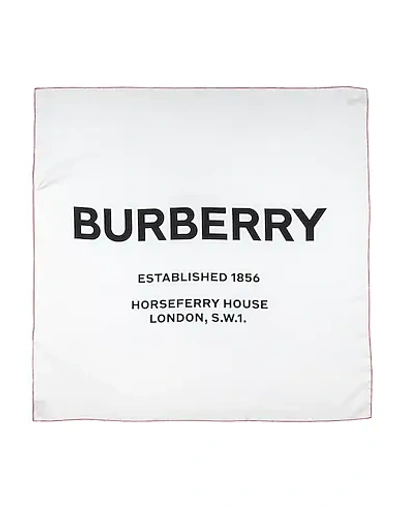 Shop Burberry Square Scarf In White