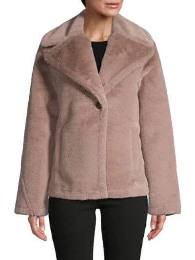 Shop Avec Les Filles Women's Faux Fur Single-button Jacket In Dove