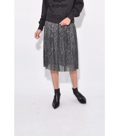 Shop Isabel Marant Étoile Beatrice Skirt In Gun Metal In Silver