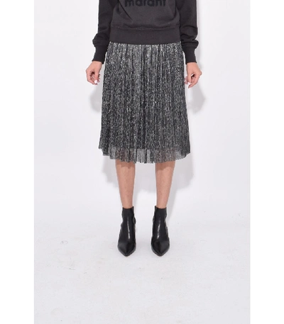 Shop Isabel Marant Étoile Beatrice Skirt In Gun Metal In Silver