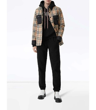 Shop Burberry Check Print Flannel Jacket In Multicolor
