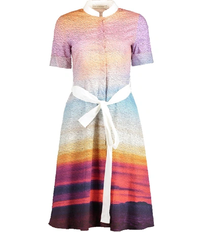 Shop Mary Katrantzou Shirt Dress W/sash In Sunset