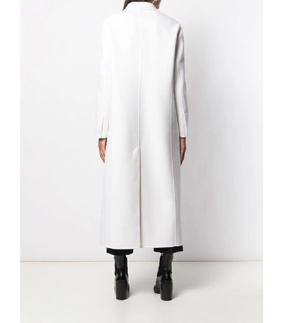 Shop Valentino Long Fitted Coat In White
