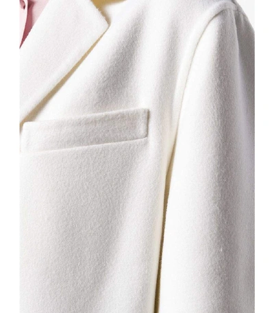 Shop Valentino Long Fitted Coat In White