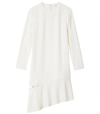 Shop Tibi Triacetate Shift Dress With Detached Hem In Ivory In White