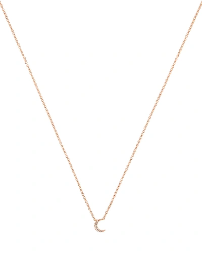 Shop Ef Collection Diamond Moon Choker Necklace In Rose Gold