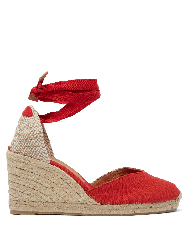 castañer chiara 80 canvas wedge espadrilles