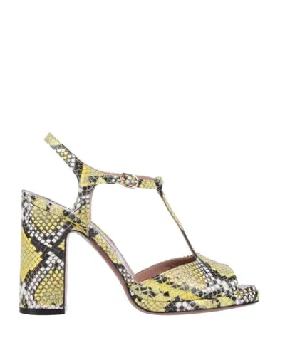 L'AUTRE CHOSE L' AUTRE CHOSE WOMAN SANDALS YELLOW SIZE 8 LEATHER 11806700JT 10