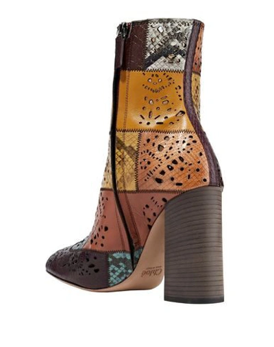 Chloé Ankle Boots In Maroon