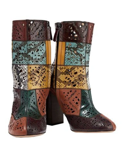 Chloé Ankle Boots In Maroon