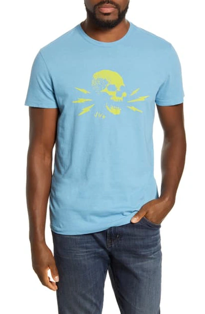 Shop John Varvatos Lightning Skull T-shirt In Sky