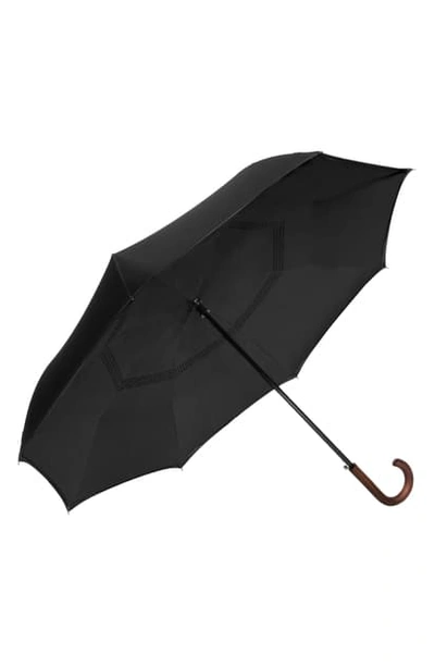 Shop Shedrain Reverse Auto Open Umbrella In Black/ Black