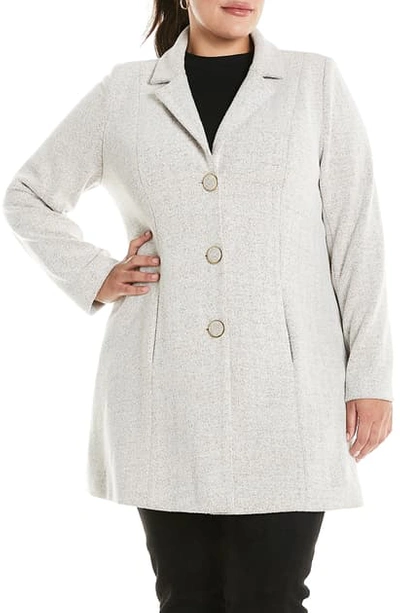 Shop Estelle Herringbone Tweed Coat In Beige