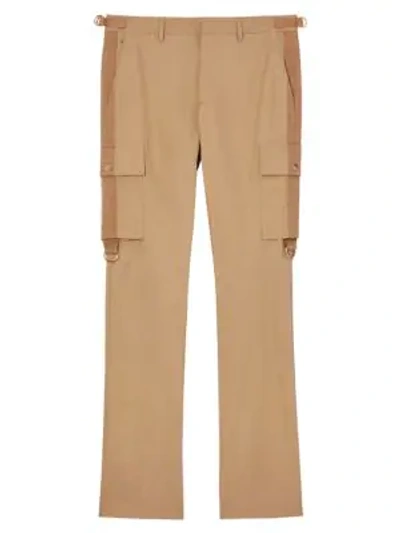 Shop Burberry Classic-fit Cargo Trousers In Pale Coffee