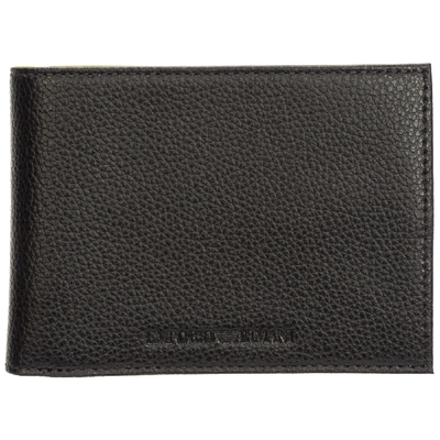 Shop Emporio Armani Men's Genuine Leather Wallet Credit Card Bifold In Black