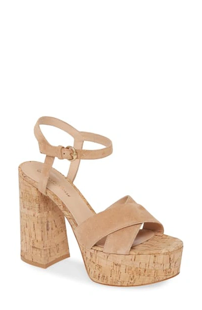 Shop Gianvito Rossi Strappy Cork Platform Sandal In Sahara