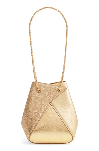 Shop The Volon Mini Mani Metallic Leather Shoulder Bag In Gold