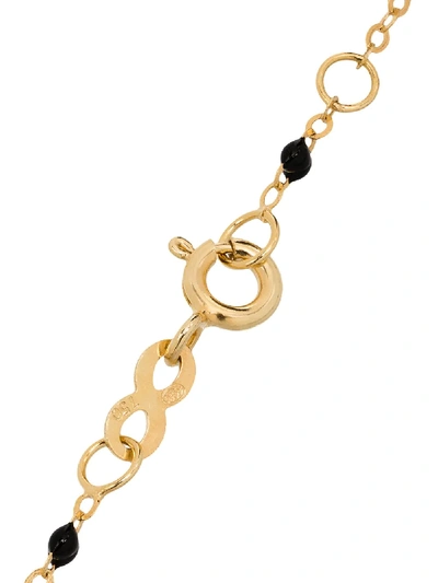 Shop Gigi Clozeau 18k Yellow Gold Cross Beaded Bracelet In Black