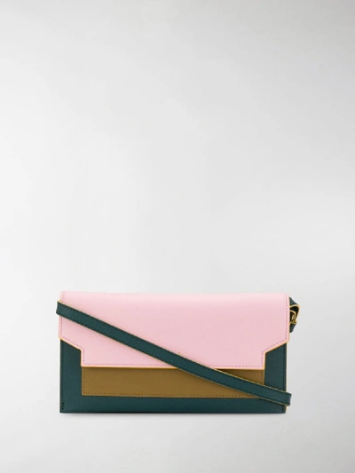 Shop Marni Colour-block Cross Body Bag In Pink