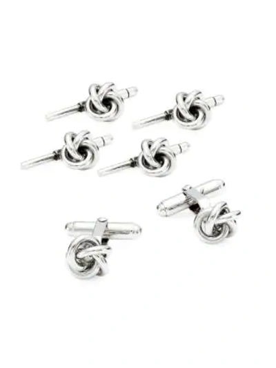 Shop David Donahue 3-pair Sterling Silver Knot Cufflink