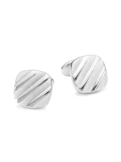 Shop David Donahue Sterling Silver Diagonal Cushion Cufflinks