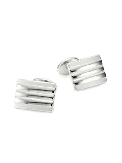 Shop David Donahue 2-piece Sterling Silver Lined Rectangle Cufflink