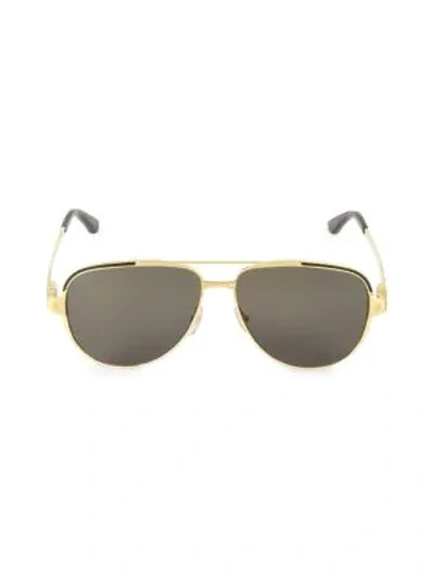 Shop Cartier 60mm Aviator Sunglasses In Gold