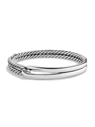 Shop David Yurman Labyrinth Single-loop Bracelet In Silver
