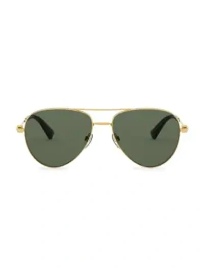 Shop Valentino Legacy 57mm Aviator Sunglasses In Gold
