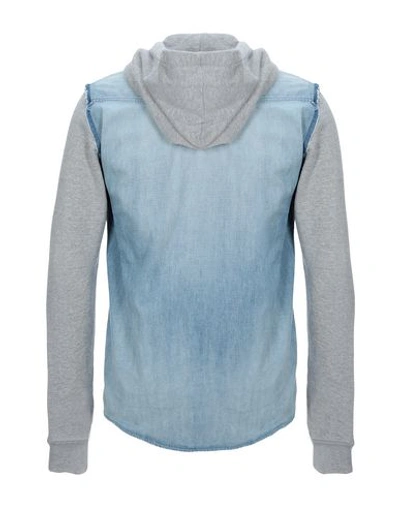 Shop Balmain Hooded Sweatshirt In Blue