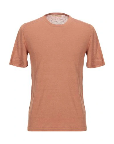 Shop Nuur T-shirts In Brick Red
