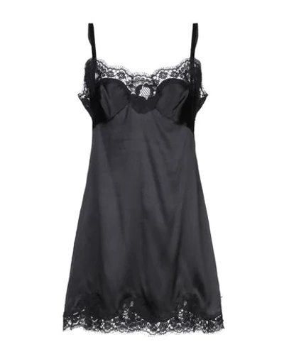 Dolce & Gabbana Lace Trimming Mini Dress In Black