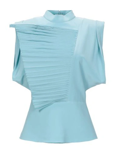 Shop Givenchy Tops In Sky Blue