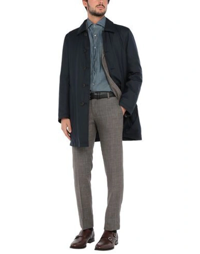 Shop Giorgio Armani Man Coat Midnight Blue Size 40 Cashmere, Silk, Polyamide